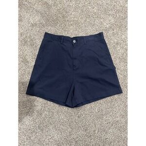 Finisterre Organic Cotton Navy Blue Utility Shorts Womens 16 High Rise Stretch